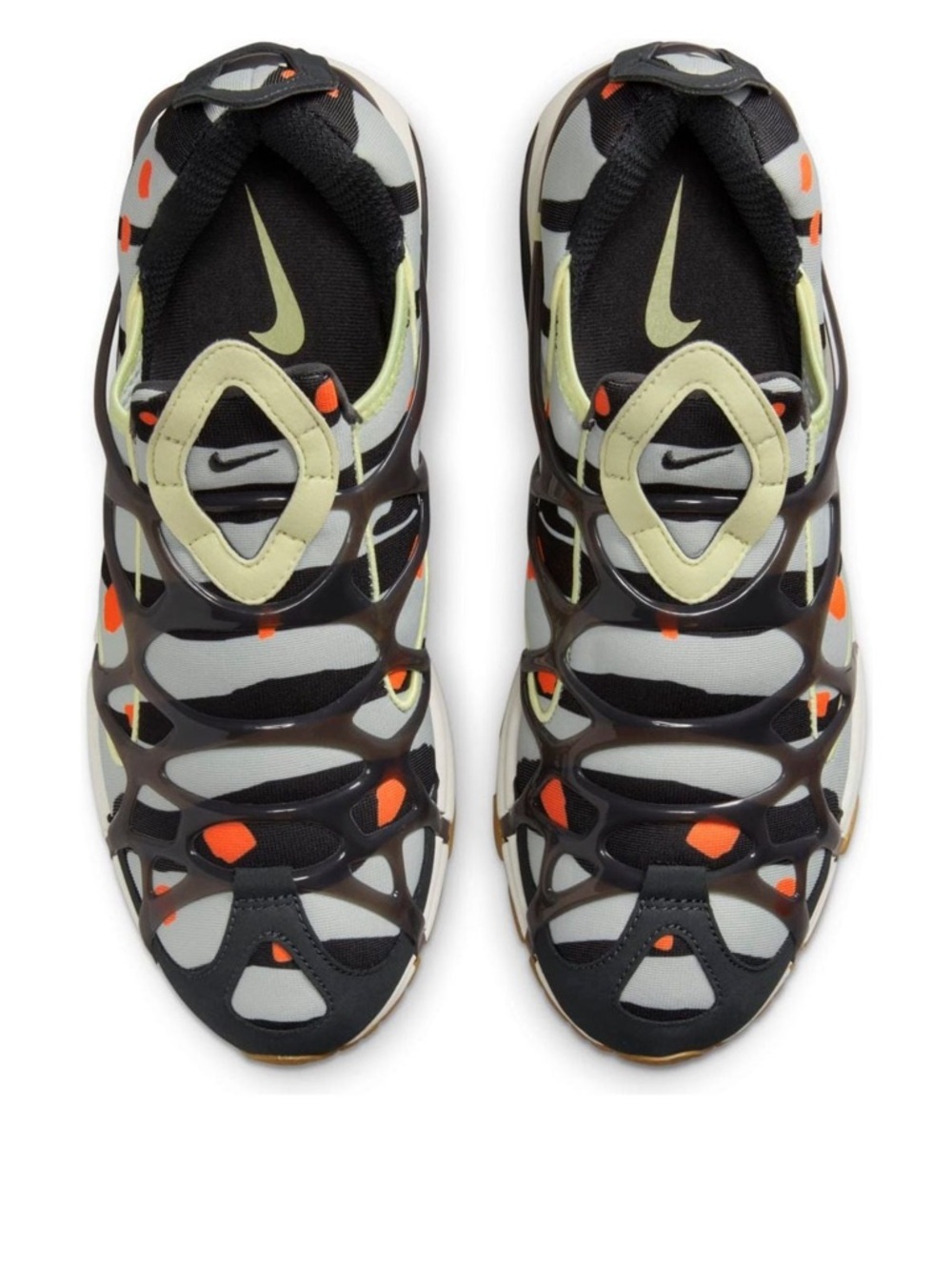 Nike Black/Gray/Orange Cage-Overlay Slip-On Sneakers